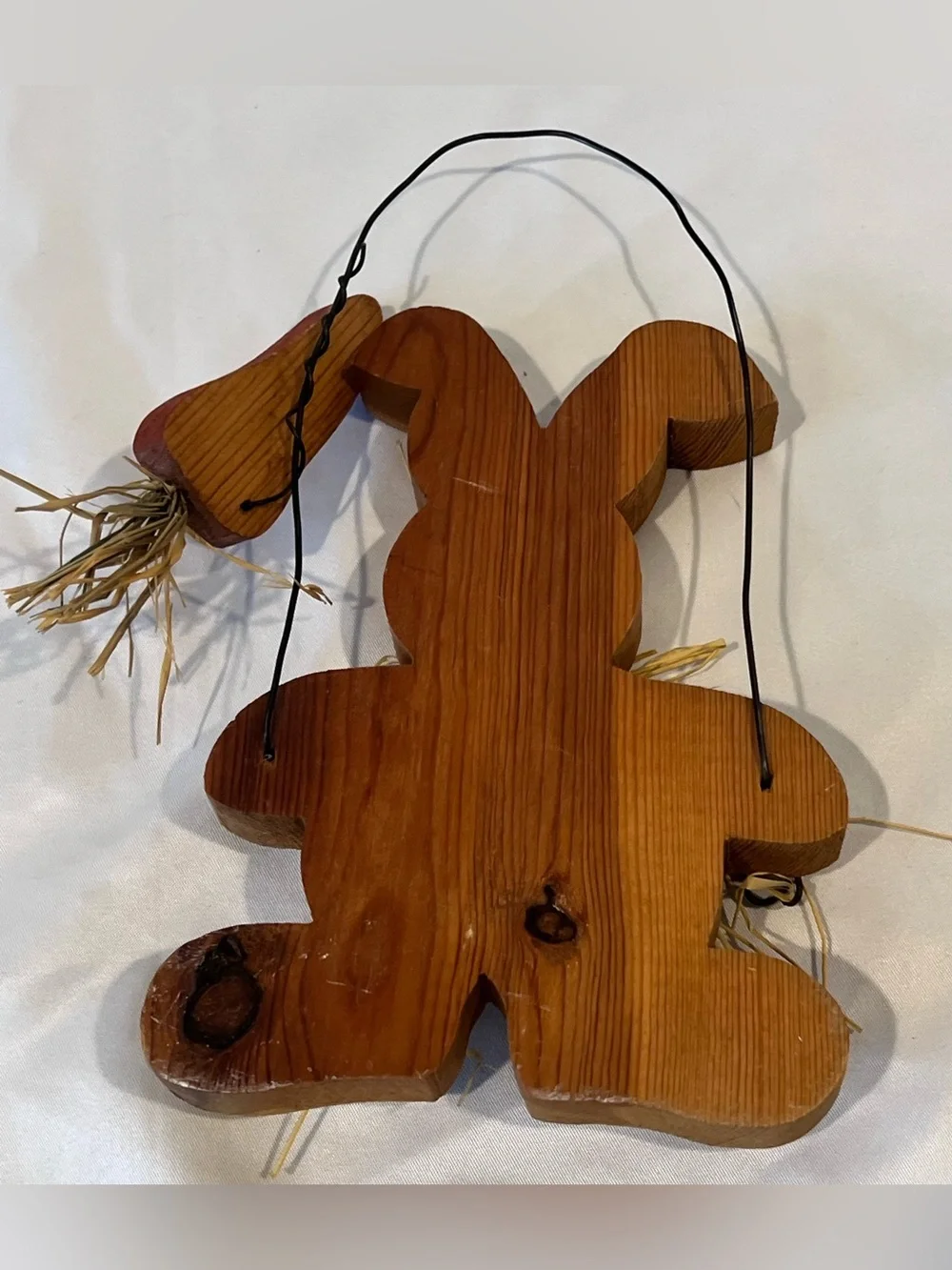 Primitive Wooden Bunny with Carrot Wall Decor